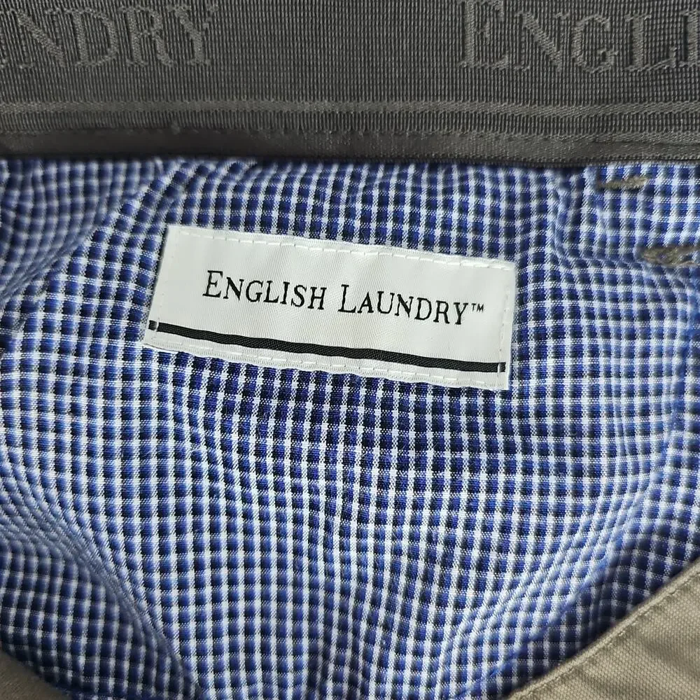 English Laundry Brown Stretch Chino Pants Men's 34x30 Slim Straight Leg, Casual